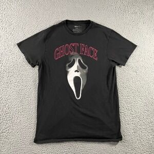 Ghost Face Graphic T-Shirt Men Medium Black Scream Movie Horror Mask Tee